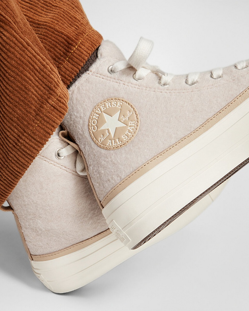 Converse Chuck Taylor All Star Lift Plataforma Faux Mohair Egret / Epic Dune / Egret | 501-BRUPSO