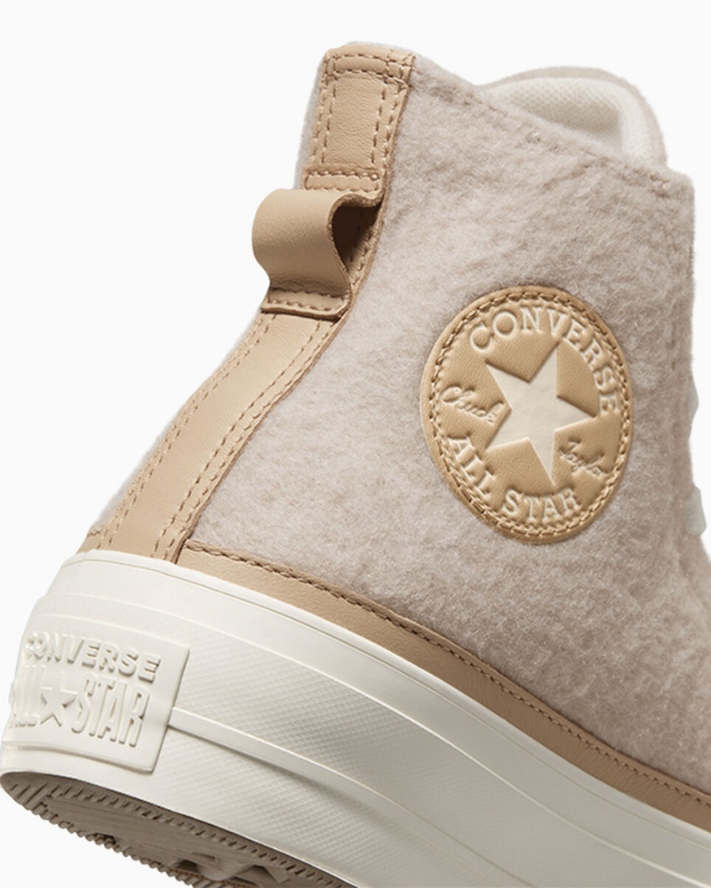 Converse Chuck Taylor All Star Lift Plataforma Faux Mohair Egret / Epic Dune / Egret | 501-BRUPSO