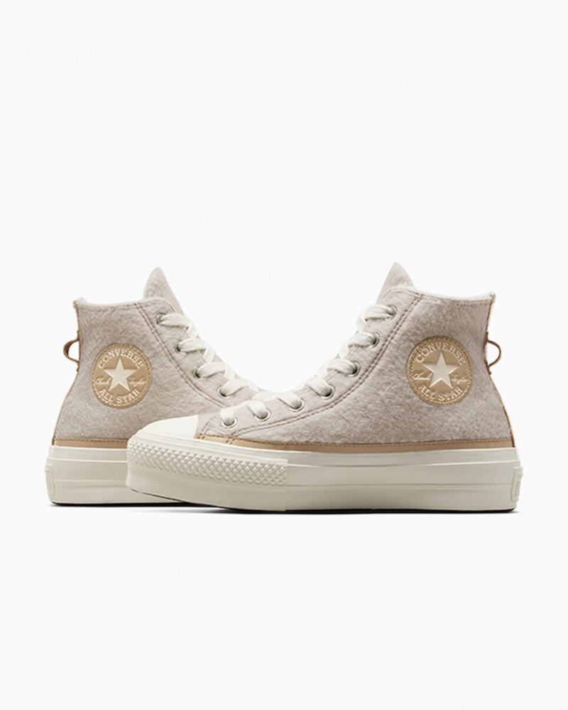 Converse Chuck Taylor All Star Lift Plataforma Faux Mohair Egret / Epic Dune / Egret | 501-BRUPSO