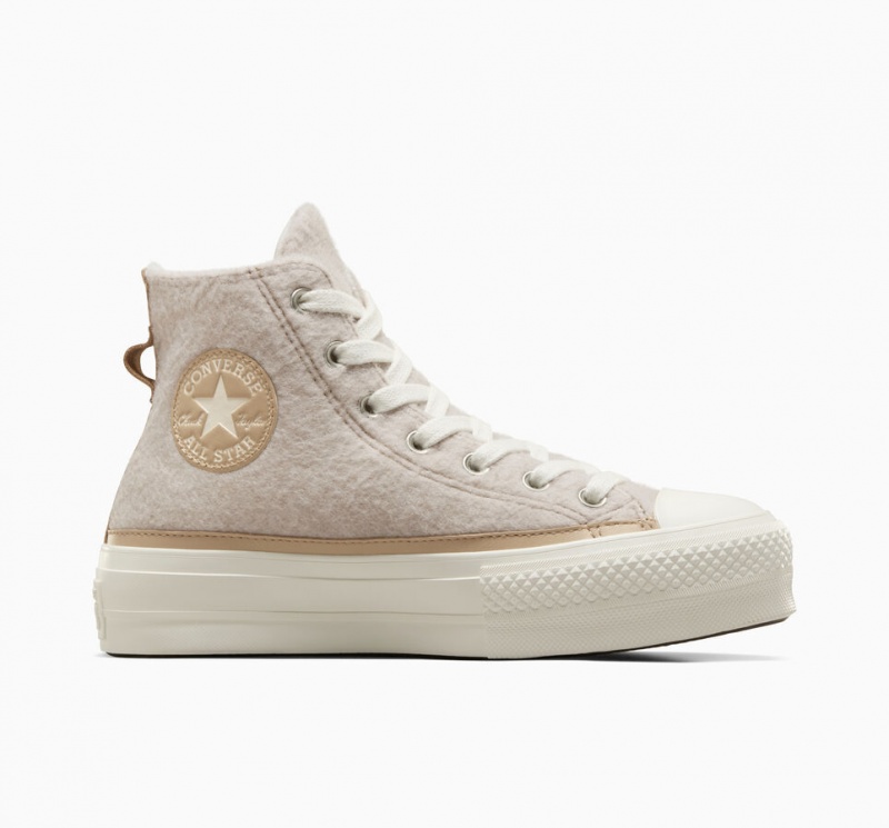 Converse Chuck Taylor All Star Lift Plataforma Faux Mohair Egret / Epic Dune / Egret | 501-BRUPSO