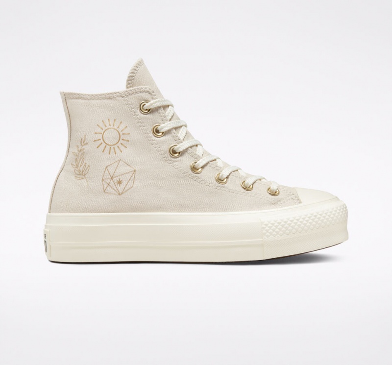 Converse Chuck Taylor All Star Lift Plataforma Golden Elements Doradas Claro | 510-RYSZFE