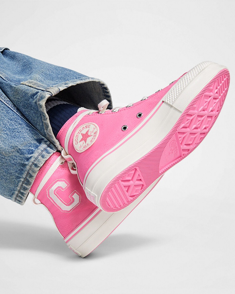 Converse Chuck Taylor All Star Lift Plataforma Retro Varsity Rosas Rosas | 326-PWJONT