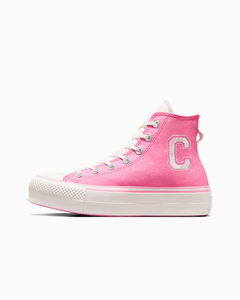 Converse Chuck Taylor All Star Lift Plataforma Retro Varsity Rosas Rosas | 326-PWJONT