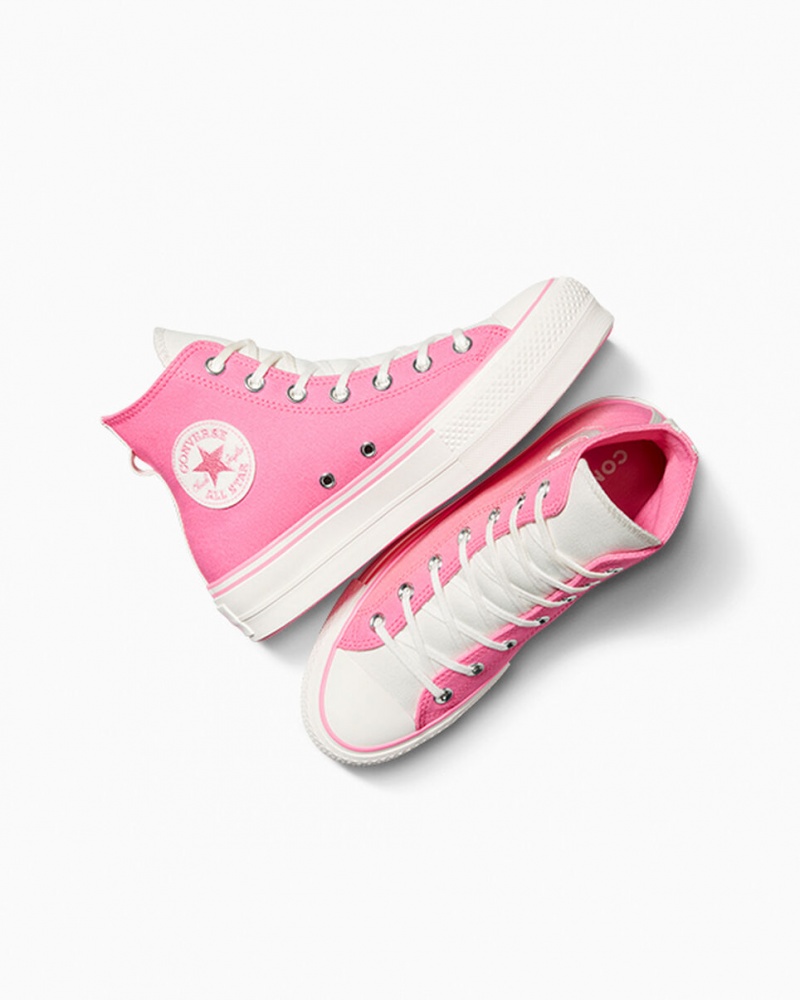 Converse Chuck Taylor All Star Lift Plataforma Retro Varsity Rosas Rosas | 326-PWJONT