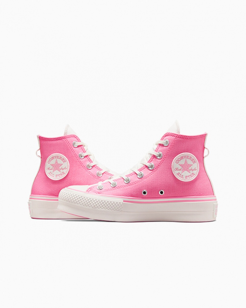 Converse Chuck Taylor All Star Lift Plataforma Retro Varsity Rosas Rosas | 326-PWJONT