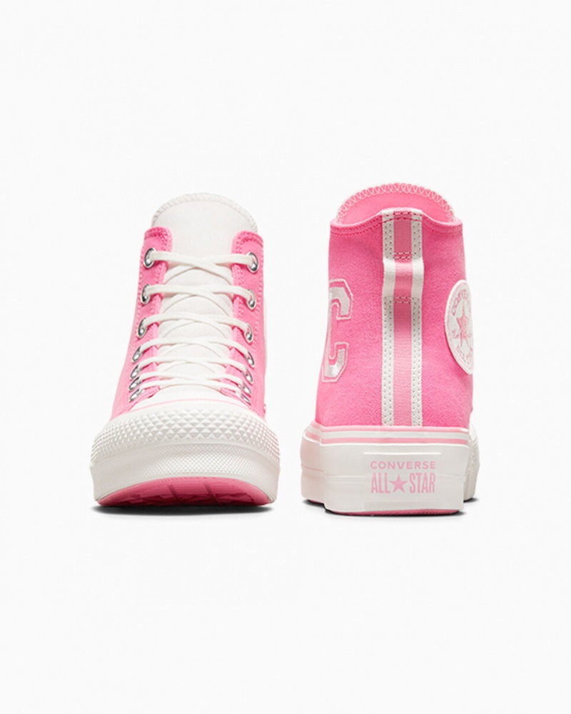 Converse Chuck Taylor All Star Lift Plataforma Retro Varsity Rosas Rosas | 326-PWJONT