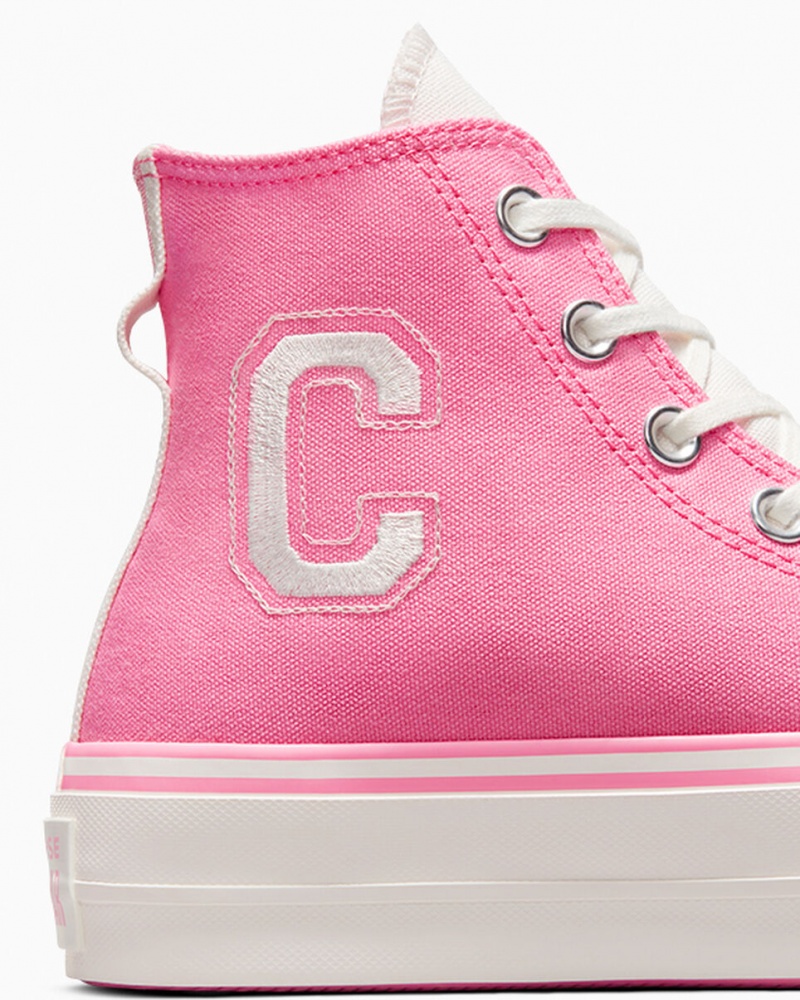 Converse Chuck Taylor All Star Lift Plataforma Retro Varsity Rosas Rosas | 326-PWJONT