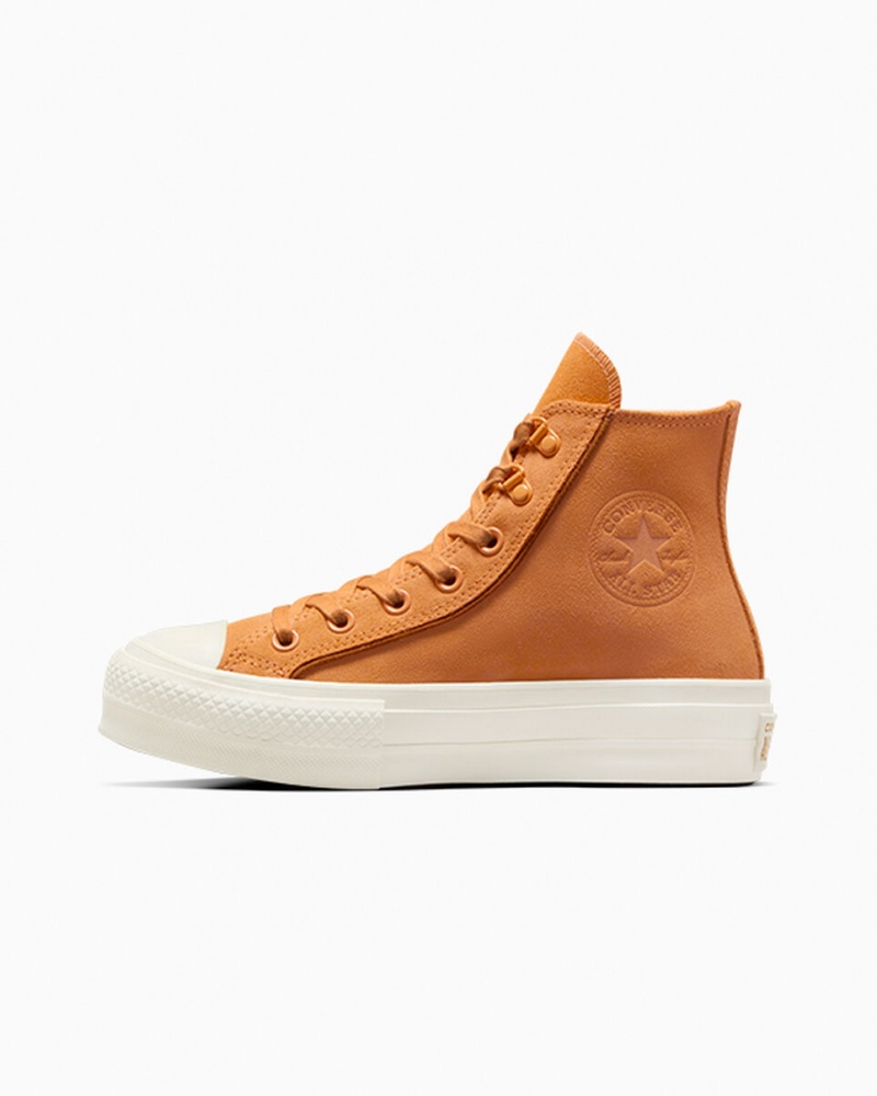 Converse Chuck Taylor All Star Lift Plataforma Gamuza Tiger Moth / Tawny Owl / Egret | 163-HYXSPL