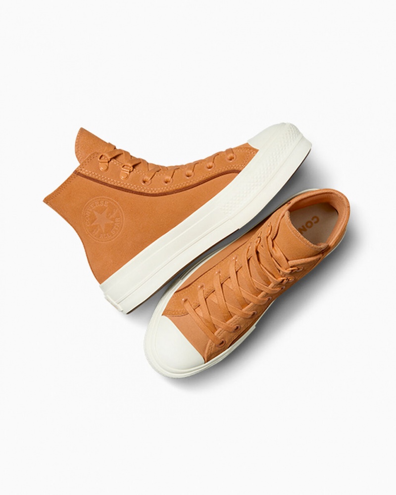 Converse Chuck Taylor All Star Lift Plataforma Gamuza Tiger Moth / Tawny Owl / Egret | 163-HYXSPL