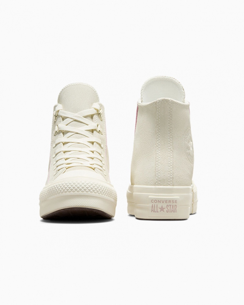 Converse Chuck Taylor All Star Lift Plataforma Gamuza Egret / Phantom Violet / Egret | 398-BOERID