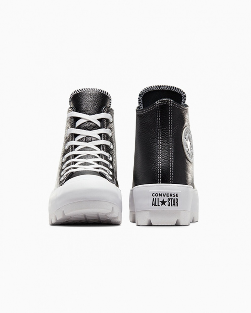 Converse Chuck Taylor All Star Lugged Cuero Negras Blancas Blancas | 431-HQTGOJ