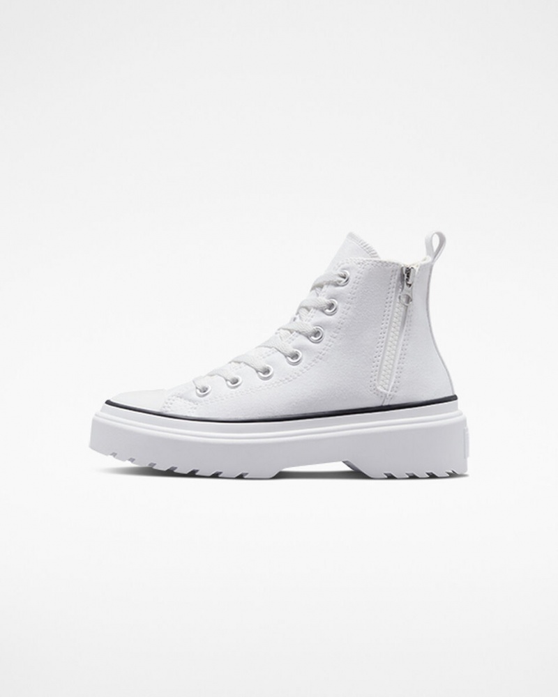 Converse Chuck Taylor All Star Lugged Lift Plataforma Lona Blancas Blancas Negras | 739-GITRLC