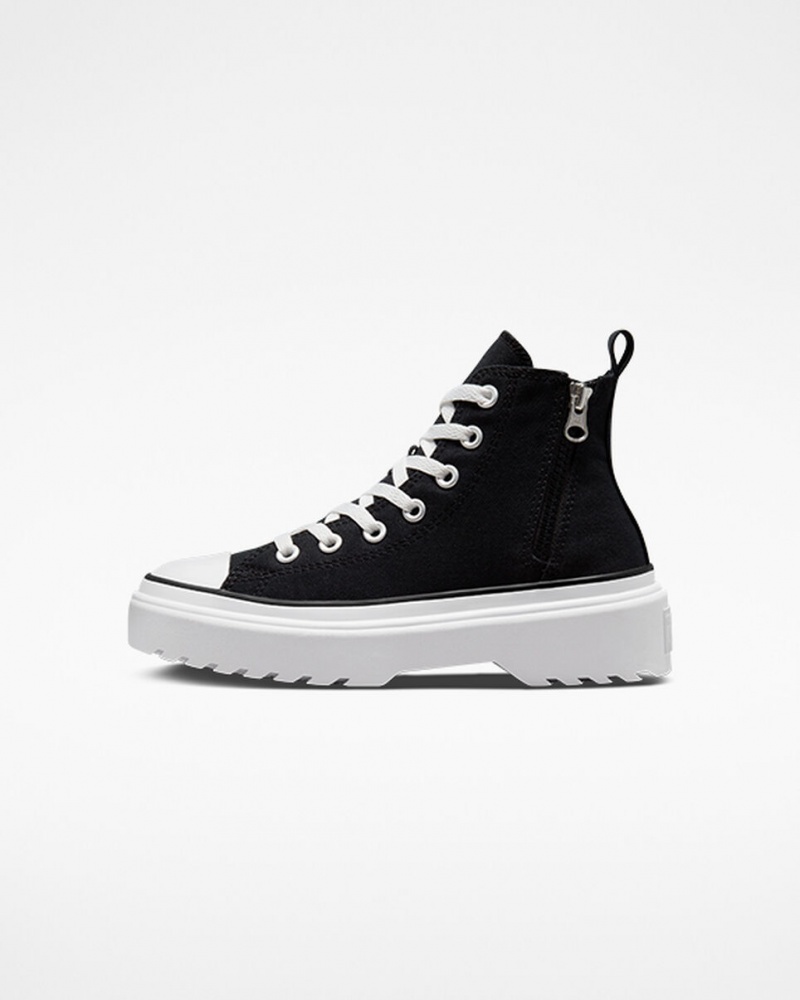 Converse Chuck Taylor All Star Lugged Lift Plataforma Lona Negras Negras Blancas | 486-FMEQLI