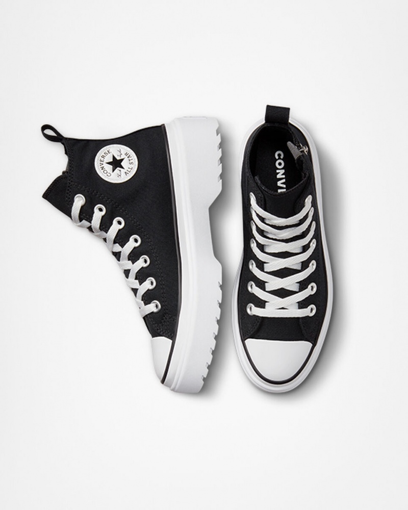 Converse Chuck Taylor All Star Lugged Lift Plataforma Lona Negras Negras Blancas | 486-FMEQLI