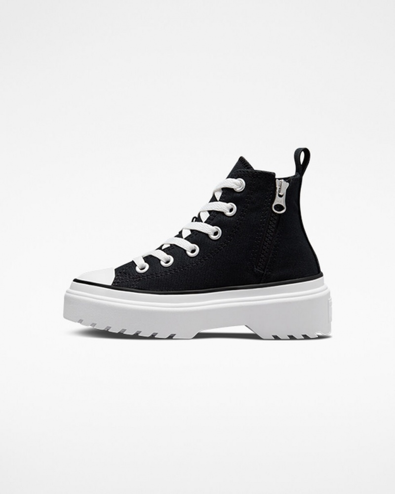 Converse Chuck Taylor All Star Lugged Lift Plataforma Lona Negras Negras Blancas | 023-PGJHLT