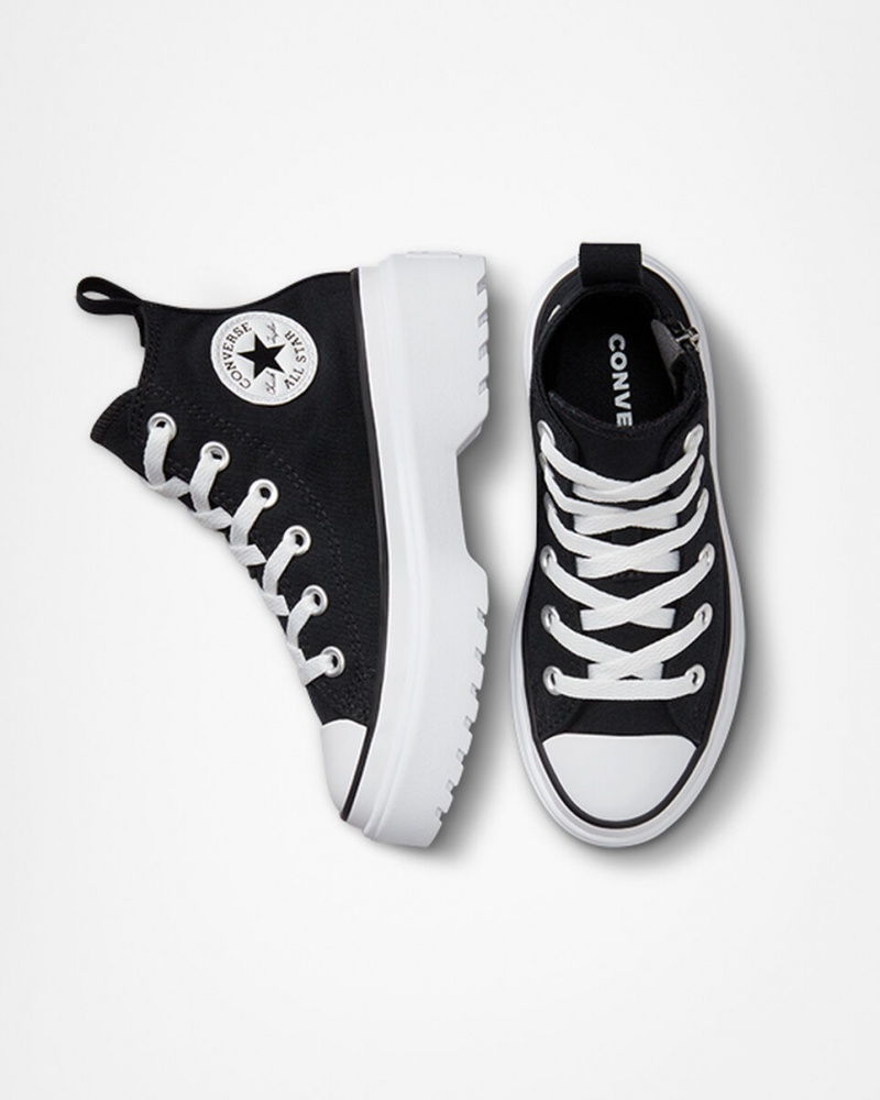 Converse Chuck Taylor All Star Lugged Lift Plataforma Lona Negras Negras Blancas | 023-PGJHLT