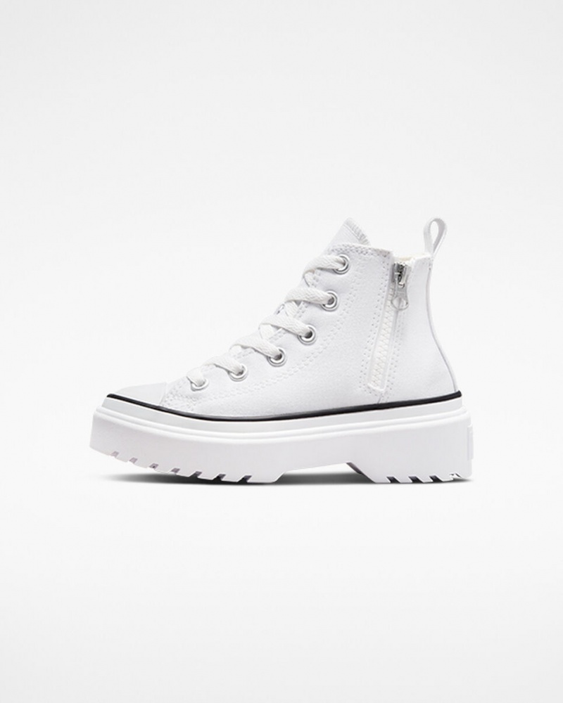 Converse Chuck Taylor All Star Lugged Lift Plataforma Lona Blancas Blancas Negras | 586-ZASEHL