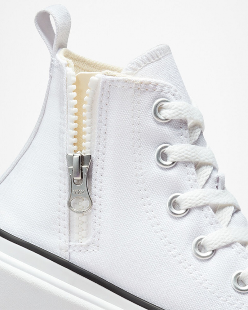 Converse Chuck Taylor All Star Lugged Lift Plataforma Lona Blancas Blancas Negras | 586-ZASEHL