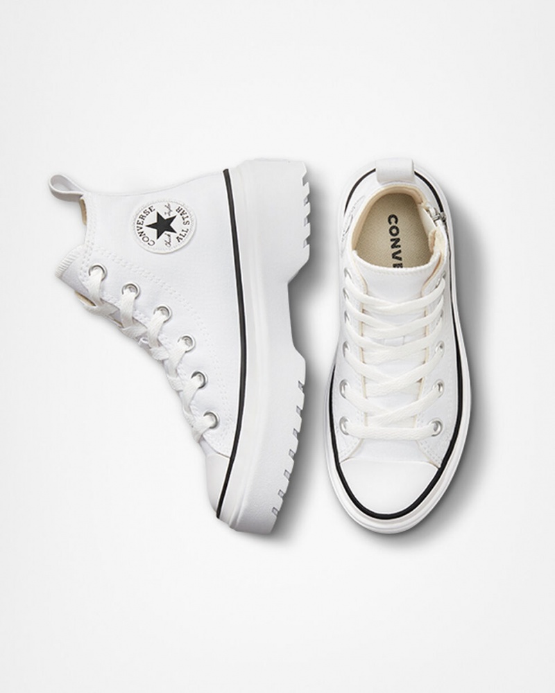 Converse Chuck Taylor All Star Lugged Lift Plataforma Lona Blancas Blancas Negras | 586-ZASEHL