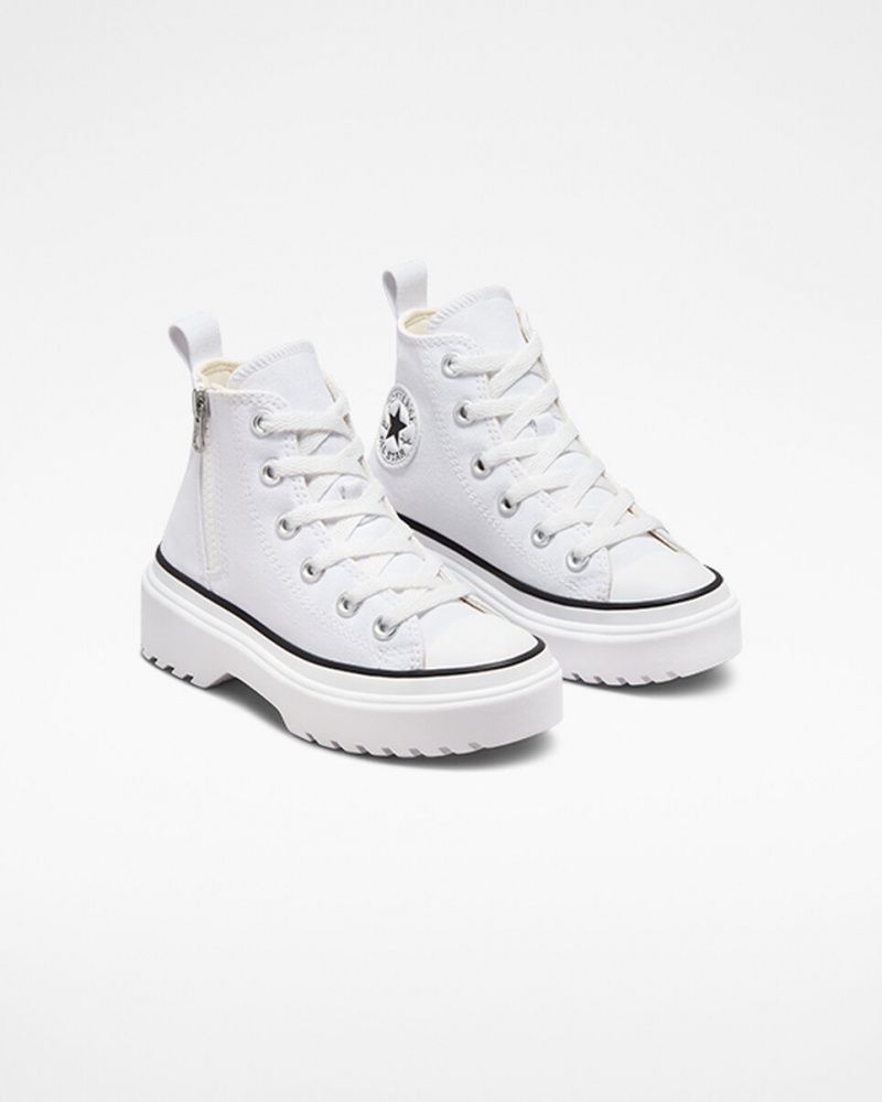 Converse Chuck Taylor All Star Lugged Lift Plataforma Lona Blancas Blancas Negras | 586-ZASEHL