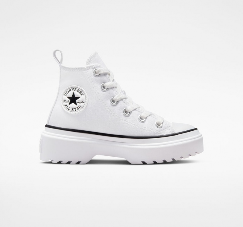 Converse Chuck Taylor All Star Lugged Lift Plataforma Lona Blancas Blancas Negras | 586-ZASEHL