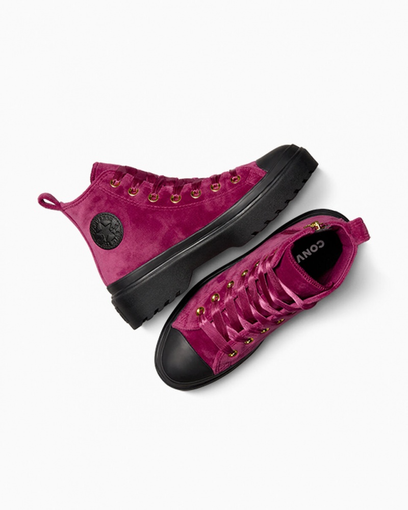 Converse Chuck Taylor All Star Lugged Lift Plataforma Velvet Negras Negras | 502-VIPDHK