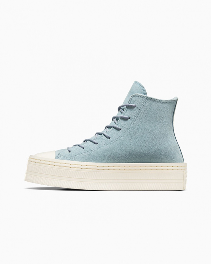 Converse Chuck Taylor All Star Modern Lift Plataforma Gamuza Azules | 796-NSRPGK