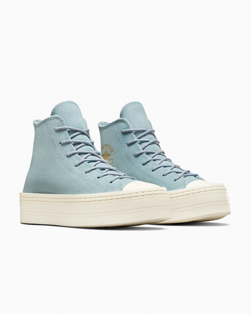 Converse Chuck Taylor All Star Modern Lift Plataforma Gamuza Azules | 796-NSRPGK