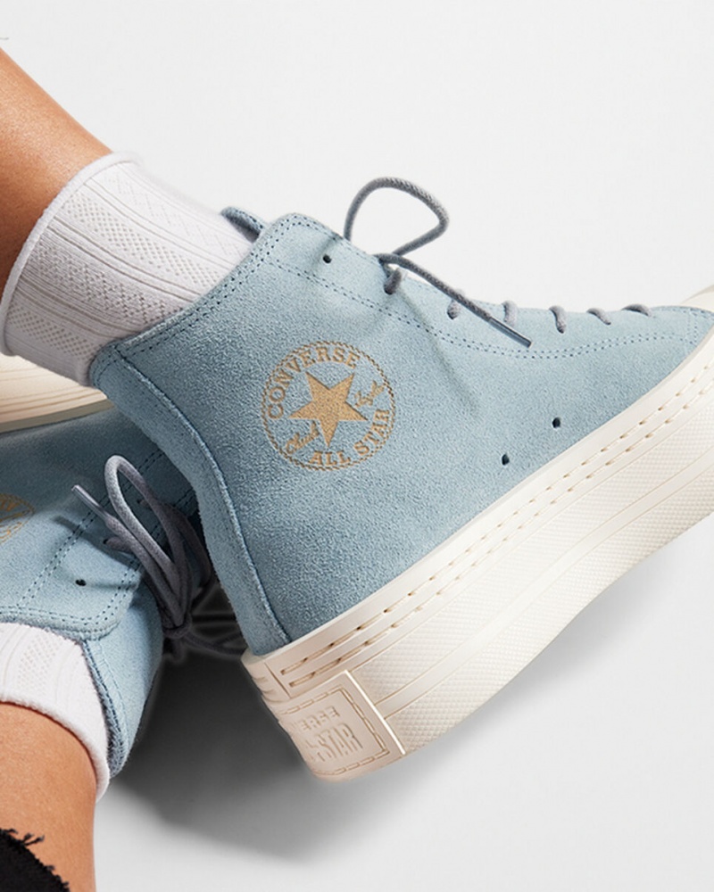 Converse Chuck Taylor All Star Modern Lift Plataforma Gamuza Azules | 796-NSRPGK