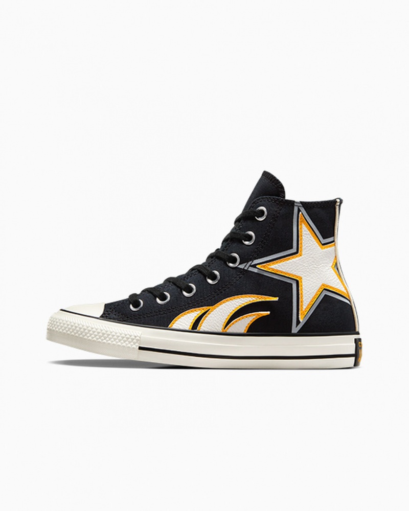 Converse Chuck Taylor All Star Moto Negras Blancas Amarillo | 589-BQCZUJ