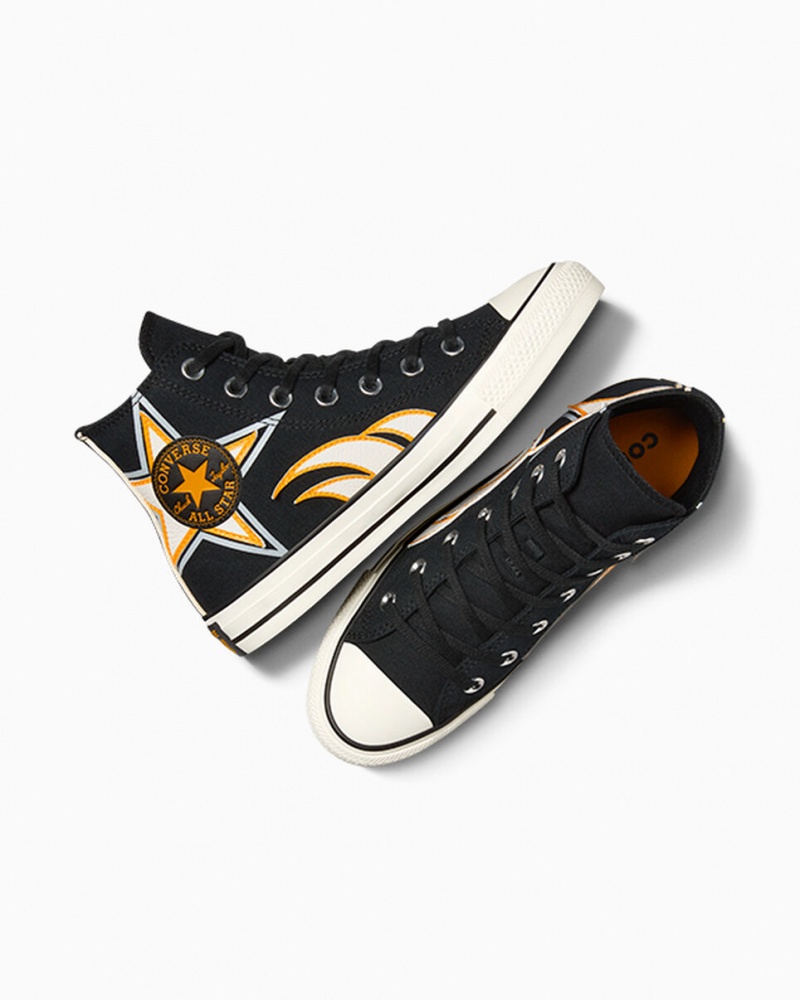 Converse Chuck Taylor All Star Moto Negras Blancas Amarillo | 589-BQCZUJ