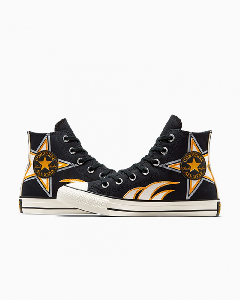 Converse Chuck Taylor All Star Moto Negras Blancas Amarillo | 589-BQCZUJ