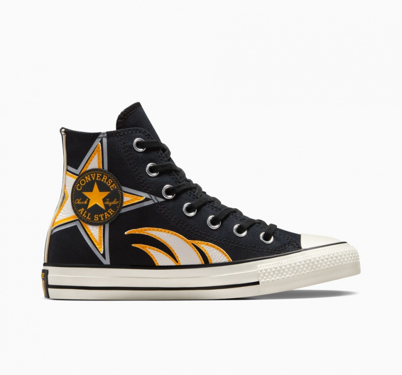 Converse Chuck Taylor All Star Moto Negras Blancas Amarillo | 589-BQCZUJ