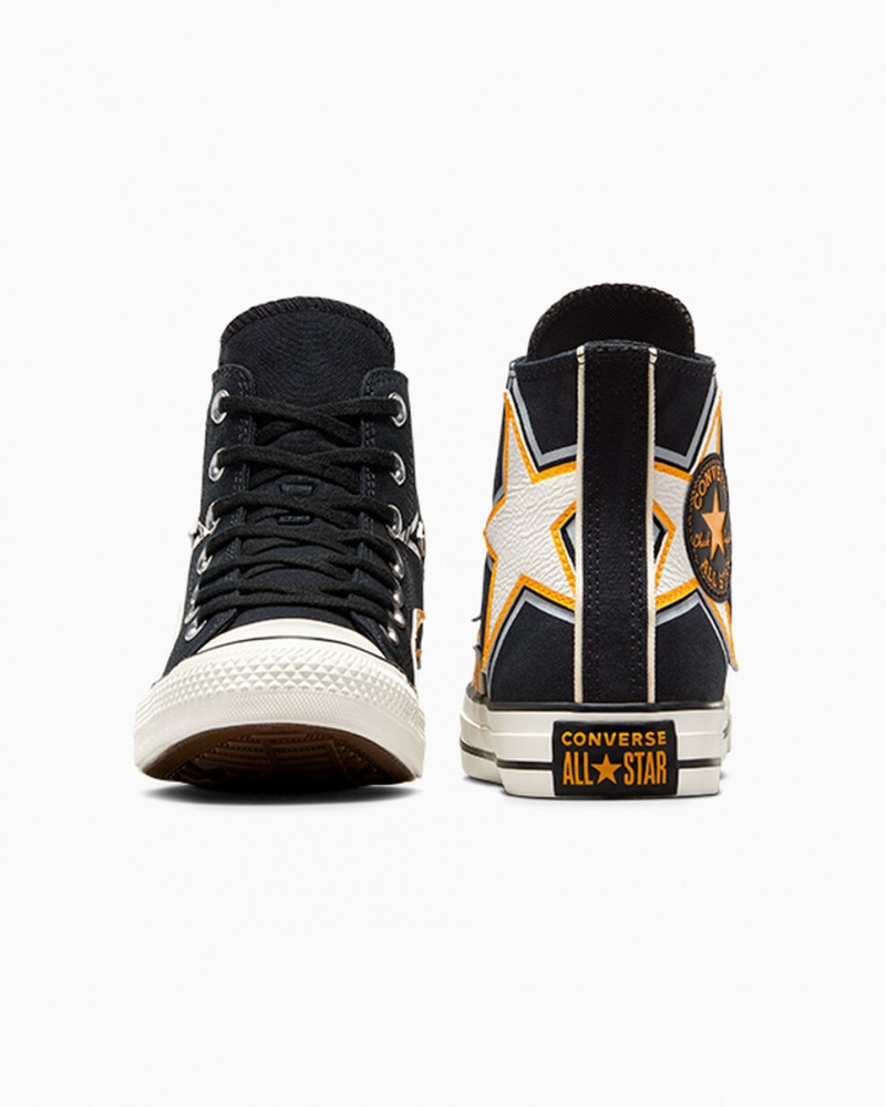 Converse Chuck Taylor All Star Moto Negras Blancas Amarillo | 423-QBVNFY