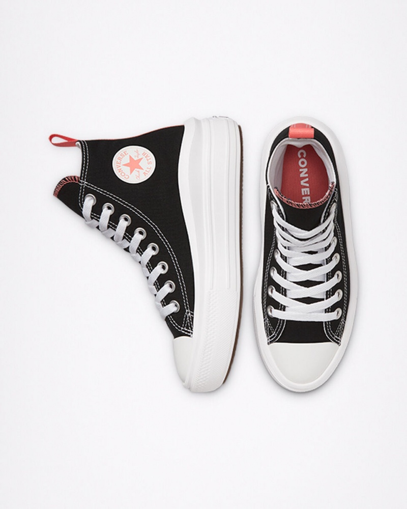 Converse Chuck Taylor All Star Move Plataforma Negras Rosas Blancas | 813-EUIFCY