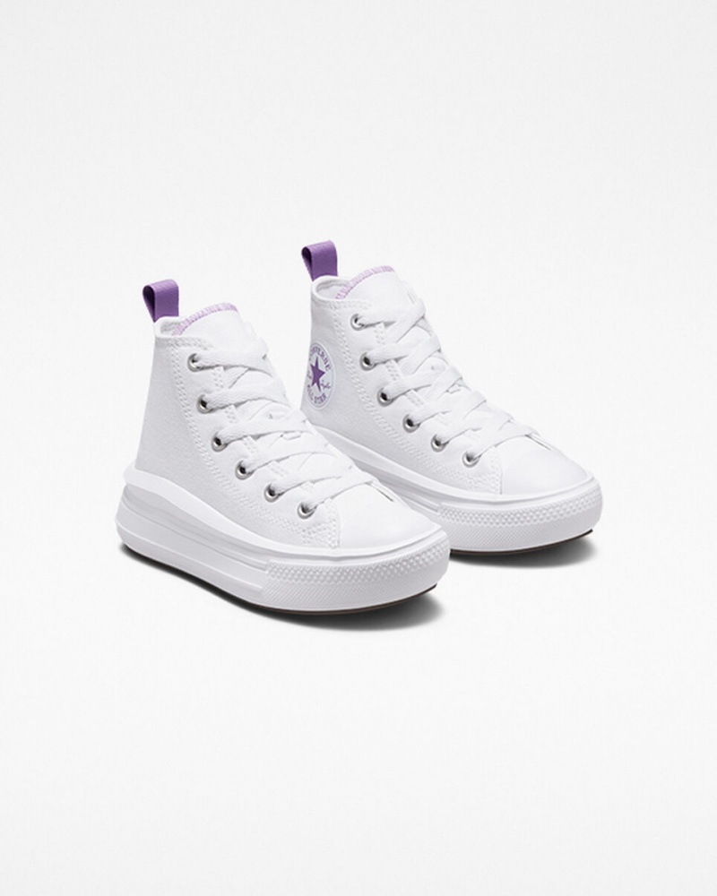 Converse Chuck Taylor All Star Move Plataforma Blancas Moradas Blancas | 854-DILQNJ