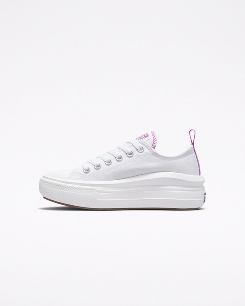 Converse Chuck Taylor All Star Move Plataforma Blancas Moradas Blancas | 417-APUXKY