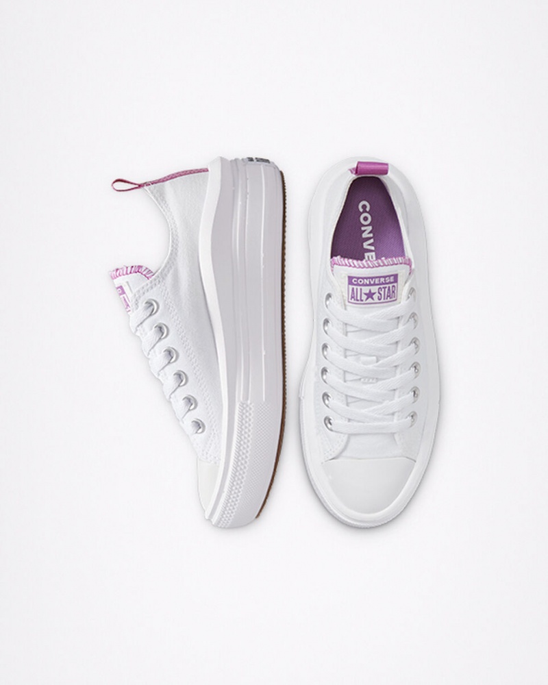 Converse Chuck Taylor All Star Move Plataforma Blancas Moradas Blancas | 417-APUXKY