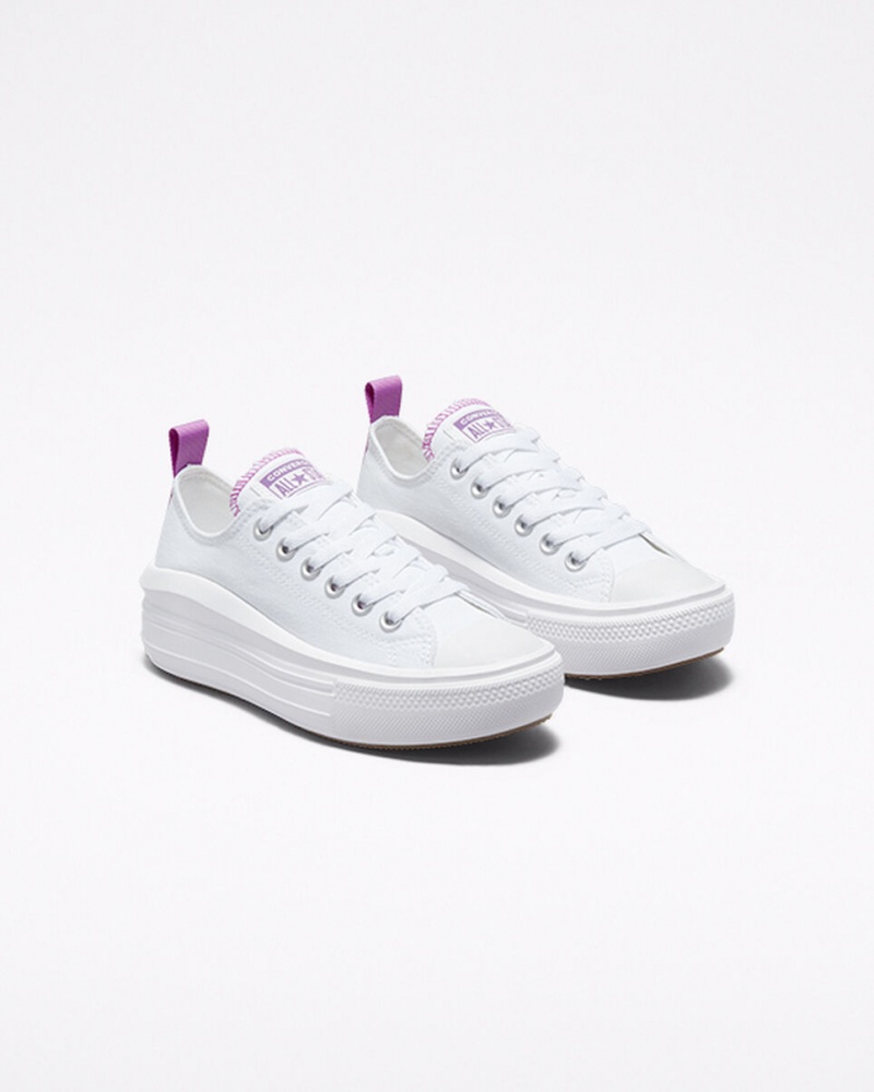 Converse Chuck Taylor All Star Move Plataforma Blancas Moradas Blancas | 417-APUXKY