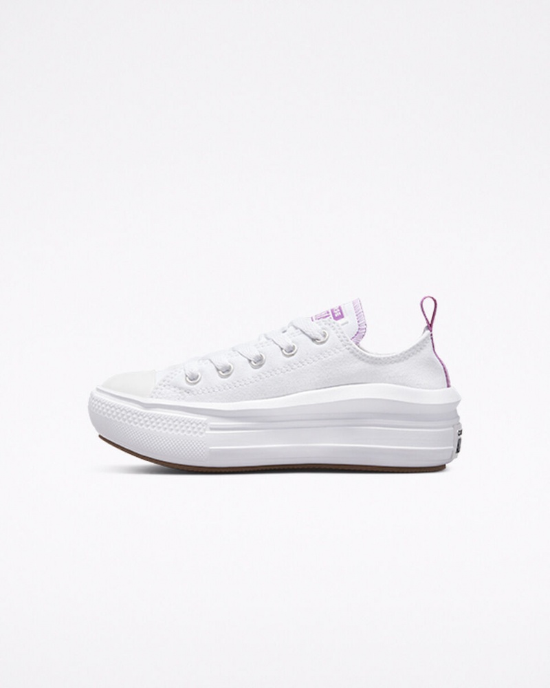 Converse Chuck Taylor All Star Move Plataforma Blancas Moradas Blancas | 692-ZNHKFJ