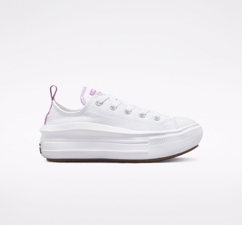 Converse Chuck Taylor All Star Move Plataforma Blancas Moradas Blancas | 692-ZNHKFJ