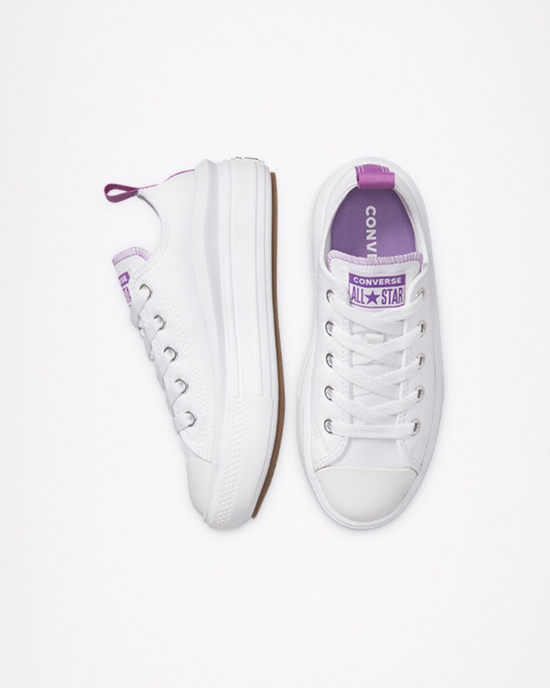 Converse Chuck Taylor All Star Move Plataforma Blancas Moradas Blancas | 580-GOUHRJ