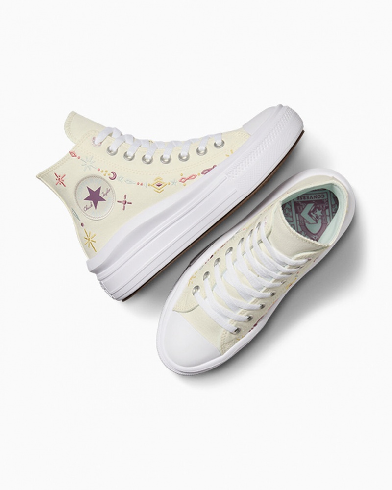 Converse Chuck Taylor All Star Move Plataforma Alchemy Embroidery Blancas | 708-CGYKTH