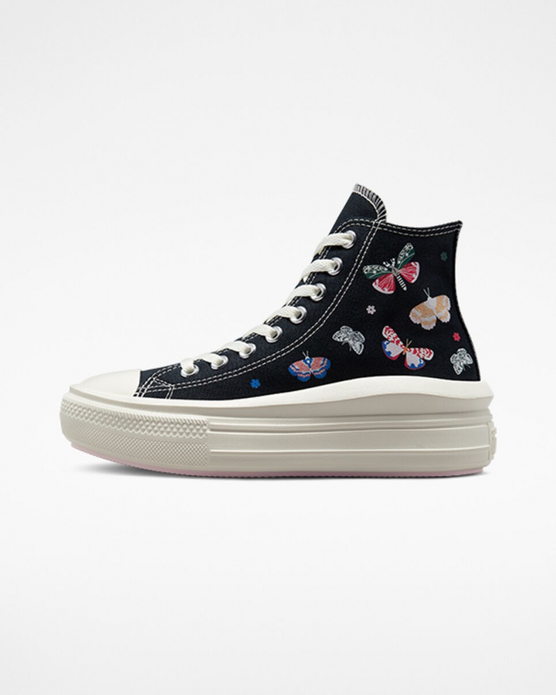 Converse Chuck Taylor All Star Move Plataforma Butterfly Wings Negras Rosas | 169-RKWUIS