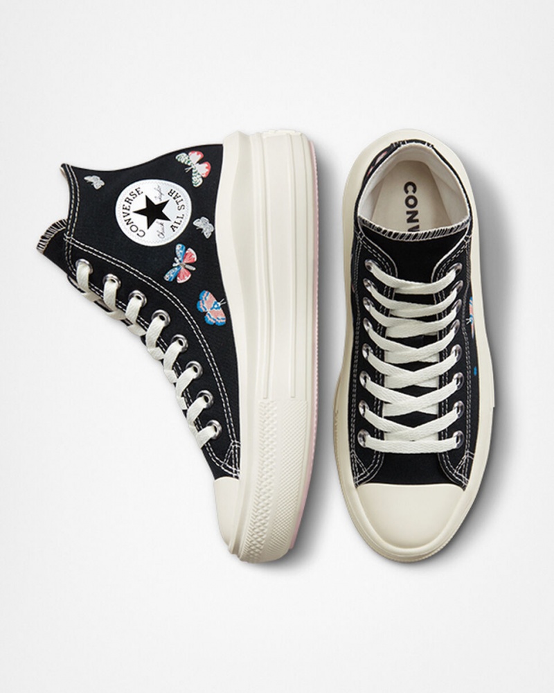 Converse Chuck Taylor All Star Move Plataforma Butterfly Wings Negras Rosas | 169-RKWUIS