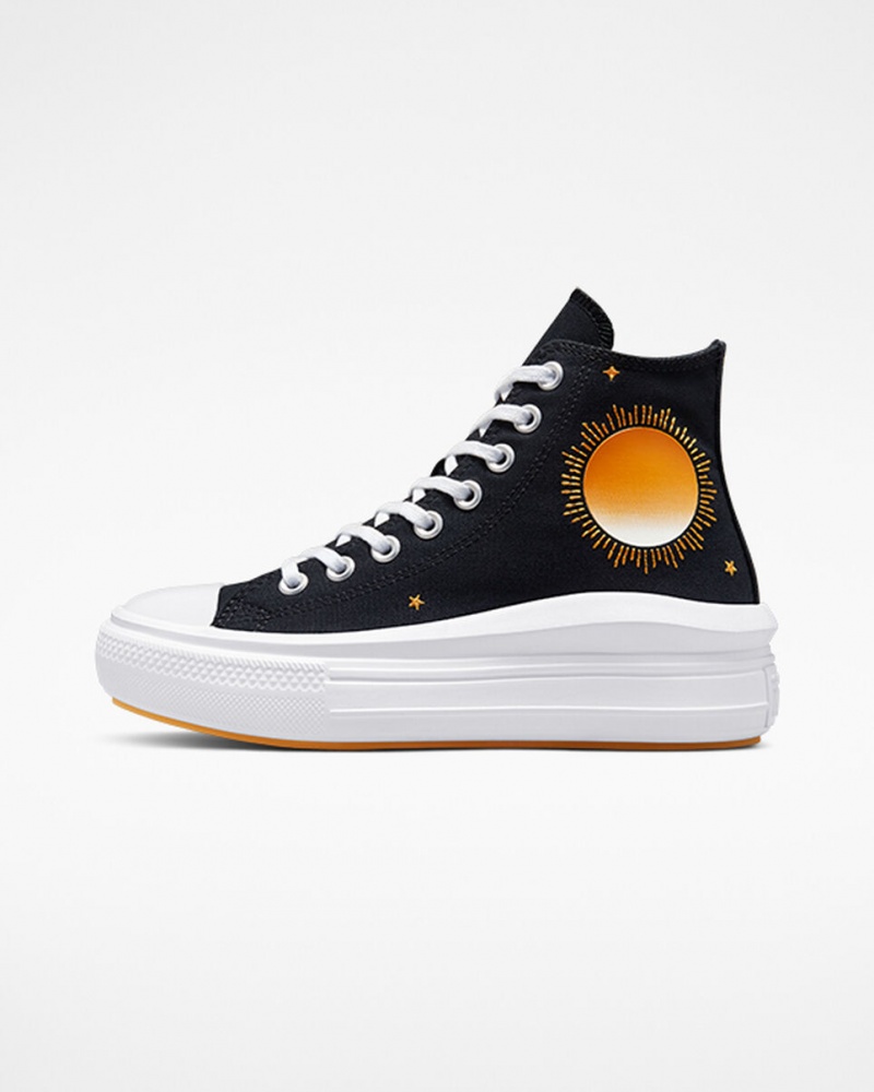 Converse Chuck Taylor All Star Move Plataforma Celestial Negras Amarillo | 210-YBQIRZ