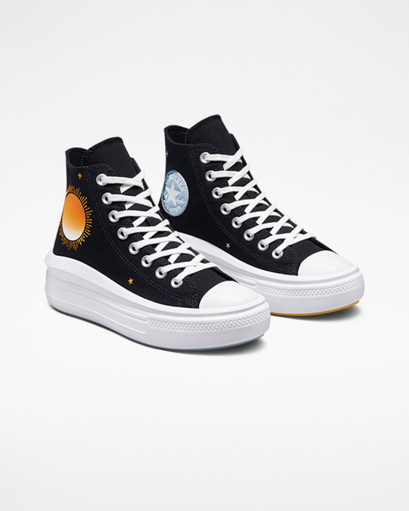 Converse Chuck Taylor All Star Move Plataforma Celestial Negras Amarillo | 210-YBQIRZ