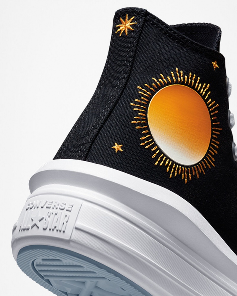 Converse Chuck Taylor All Star Move Plataforma Celestial Negras Amarillo | 210-YBQIRZ