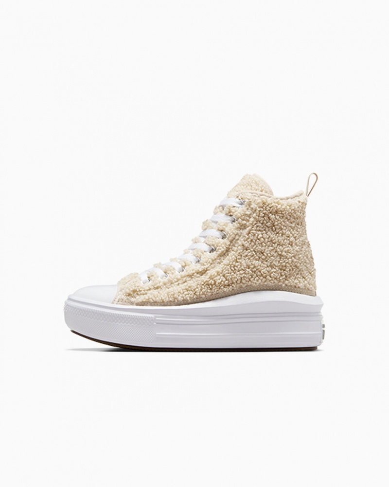 Converse Chuck Taylor All Star Move Plataforma Sherpa Blancas Negras | 425-IFNTQC