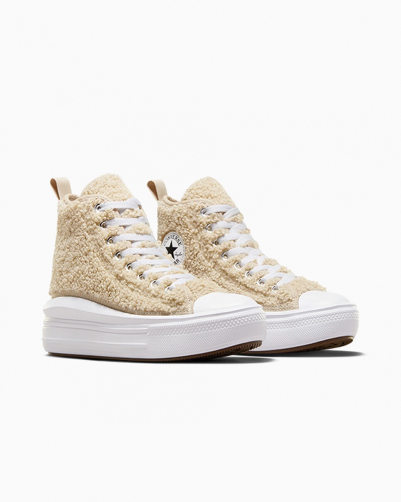 Converse Chuck Taylor All Star Move Plataforma Sherpa Blancas Negras | 425-IFNTQC